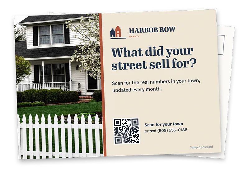 Sample Print: A mailer with a code that opens real local numbers for the reader&rsquo;s town.