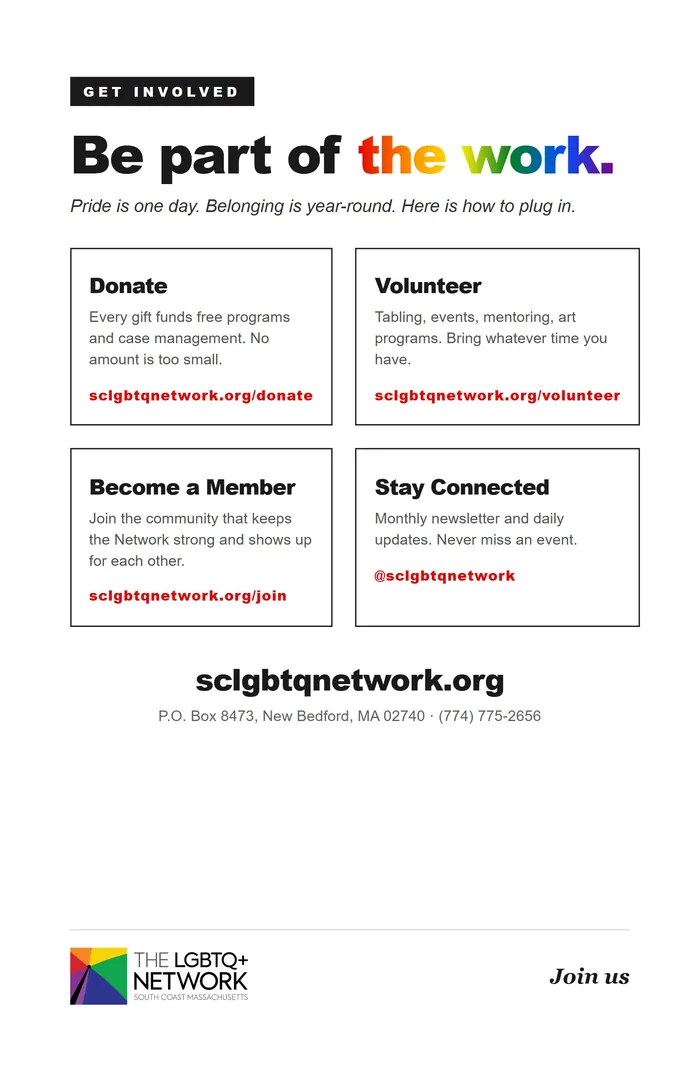 Page 23, Get involved: four boxes for donating, volunteering, becoming a member and staying connected
